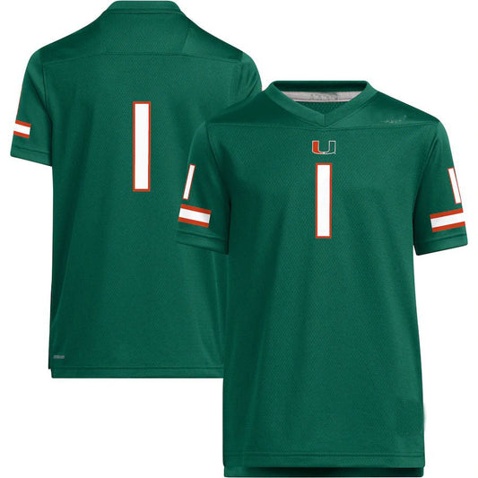#1 M.Hurricanes  Team Replica Green Football Jersey Stitched American College Jerseys