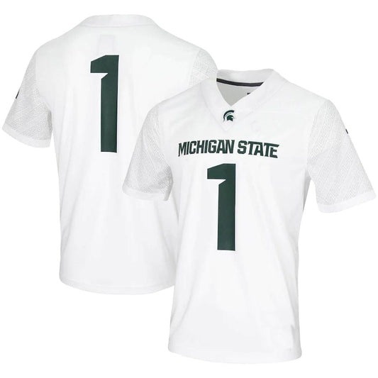 #1 M.State Spartans Untouchable Game Jersey White Stitched American College Jerseys