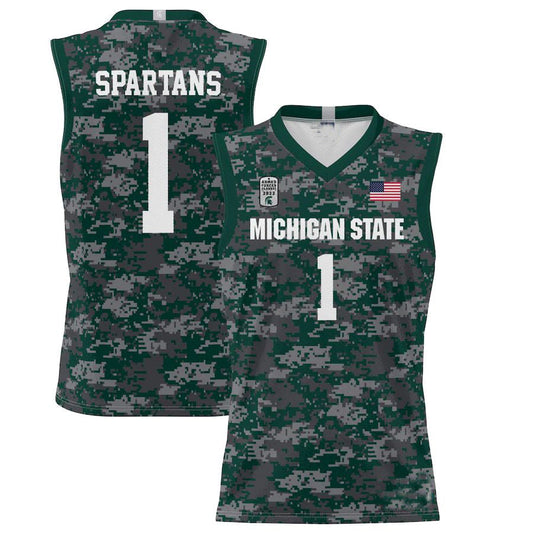 #1 M.State Spartans ProSphere 2022 Carrier Classic Jersey Green Stitched American College Jerseys