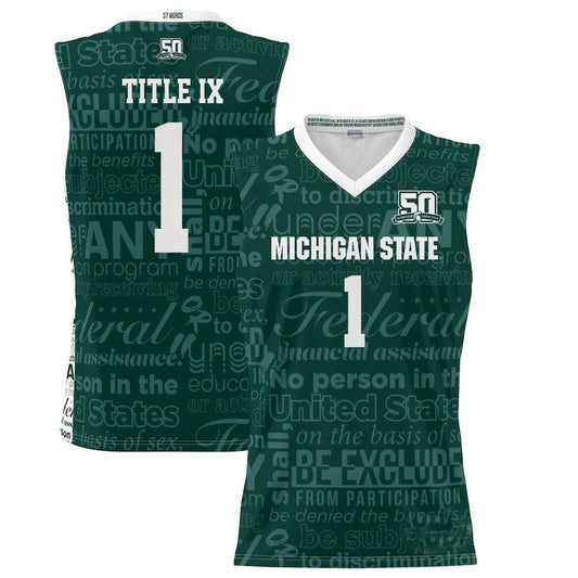 #1 M.State Spartans ProSphere 2022 Title IX Jersey Green Stitched American College Jerseys