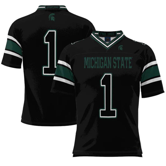 #1 M.State Spartans ProSphere Endzone Football Jersey Black Stitched American College Jerseys