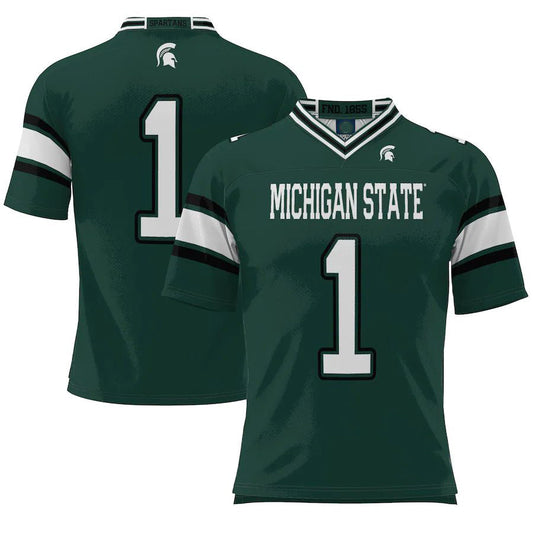 #1 M.State Spartans ProSphere Endzone Football Jersey Green Stitched American College Jerseys