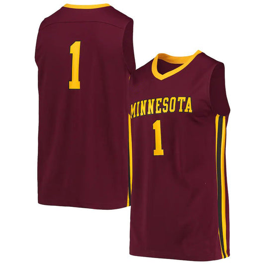 #1 M.Golden Gophers Replica Basketball Jersey  Maroon Stitched American College Jerseys