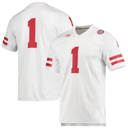 #1 N.Huskers Team Premier Football Jersey White Stitched American College Jerseys
