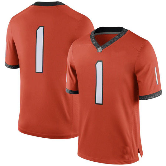 #1 O.State Cowboys Alternate Game Jersey Orange Football Jersey Stitched American College Jerseys