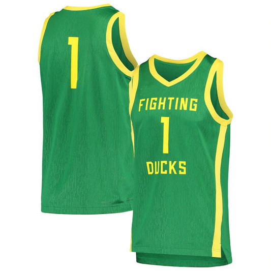 #1 O.Ducks Replica Basketball Jersey Green Stitched American College Jerseys