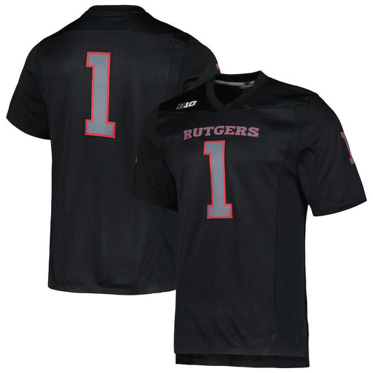 #1 R.Scarlet Knights Team Premier Football Jersey  Black Stitched American College Jerseys