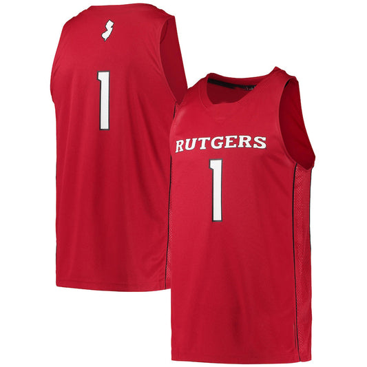 #1 R.Scarlet Knights Swingman Basketball Jersey Scarlet Stitched American College Jerseys