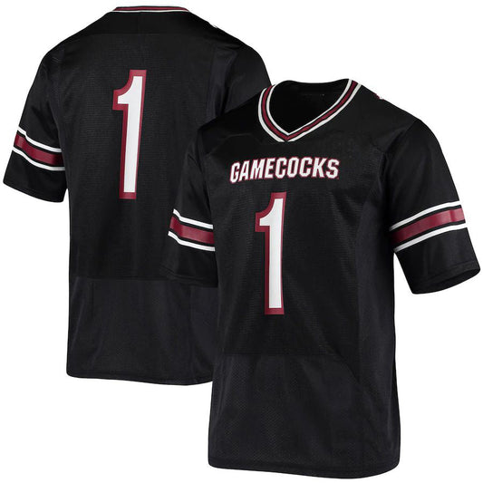 #1 S.Carolina Gamecocks Under Armour Logo Replica Football Jersey Black Stitched American College Jerseys