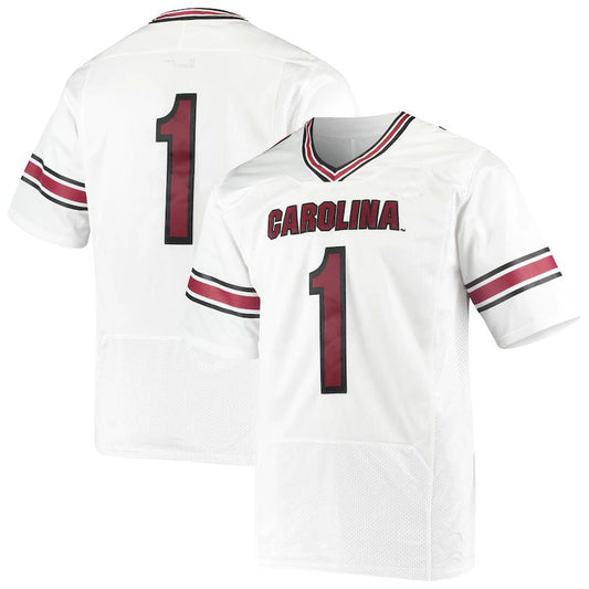 #1 S.Carolina Gamecocks Under Armour Premiere Football Jersey White Stitched American College Jerseys