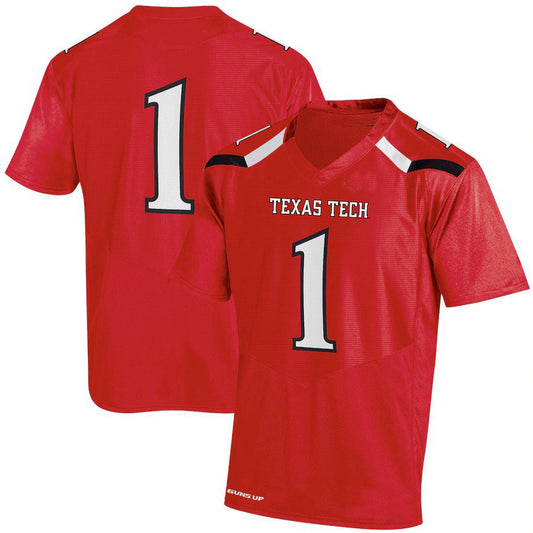 #1 T.Tech Red Raiders Under Armour Replica Jersey - Red Stitched American College Jerseys