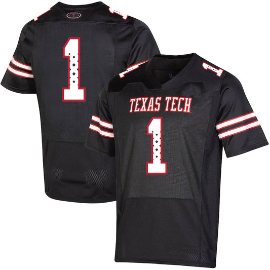 #1 T.Tech Red Raiders Under Armour Throwback Special Game Jersey Black Stitched American College Jerseys