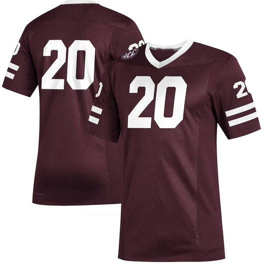 #20 M.State Bulldogs Premier Strategy Football Jersey Maroon Stitched American College Jerseys