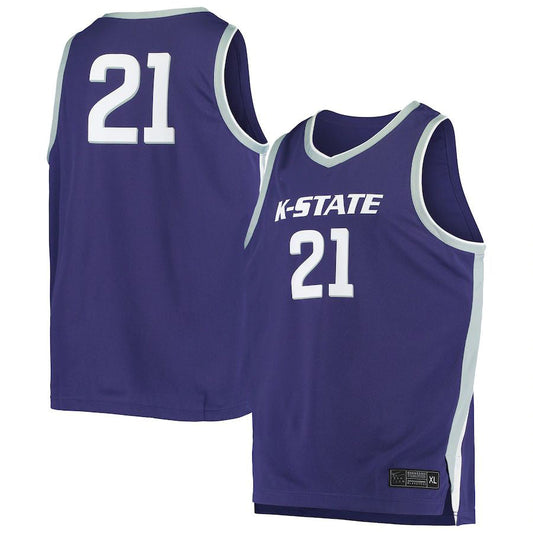 #21 K.State Wildcats Replica Basketball Jersey Purple Stitched American College Jerseys