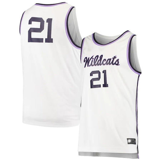 #21 K.State Wildcats Replica Basketball Jersey White Stitched American College Jerseys