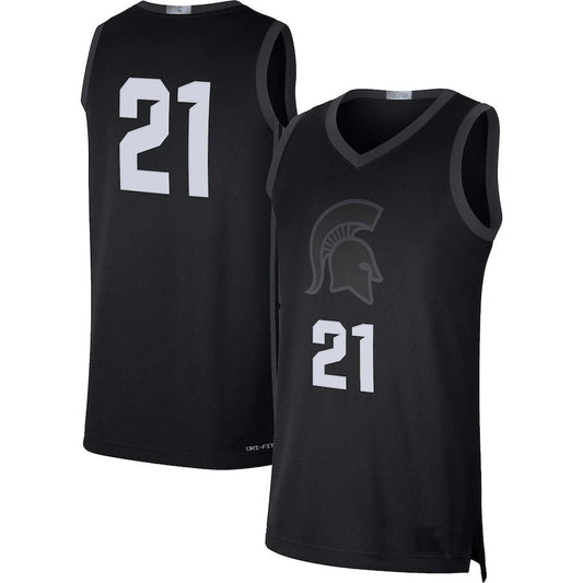 #21 M.State Spartans  Limited Basketball Jersey Black Stitched American College Jerseys