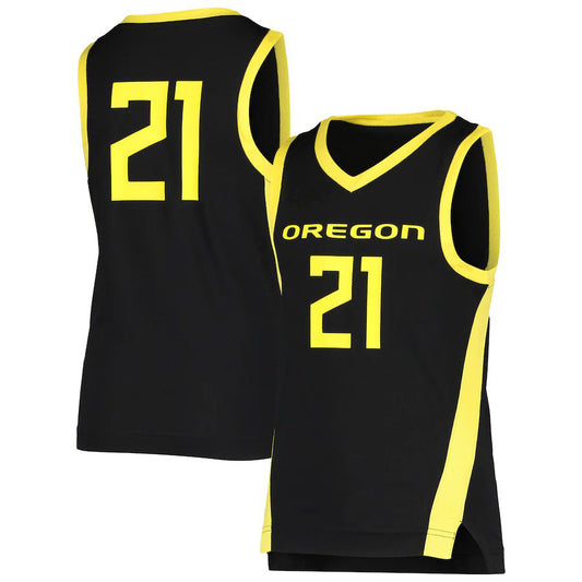 #21 O.Ducks Team Replica Basketball Jersey Black Stitched American College Jerseys