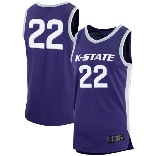 #22 K.State Wildcats Replica Basketball Jersey  Purple Stitched American College Jerseys