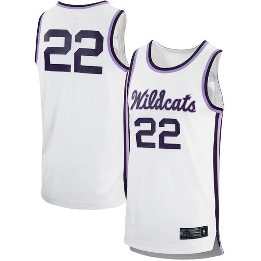 #22 K.State Wildcats Retro Replica Basketball Jersey White Stitched American College Jerseys