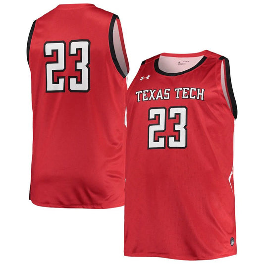 #23 T.Tech Red Raiders Under Armour Replica Basketball Jersey Red Stitched American College Jerseys