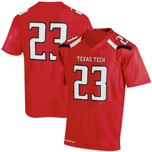 #23 T.Tech Red Raiders Under Armour Replica Jersey Red Stitched American College Jerseys