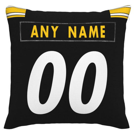 Custom P.Steelers Pillow Decorative Throw Pillow Case - Print Personalized Football Team Fans Name & Number Birthday Gift Football Pillows