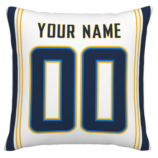 Custom LA.Chargers Pillow Decorative Throw Pillow Case - Print Personalized Football Team Fans Name & Number Birthday Gift Football Pillows