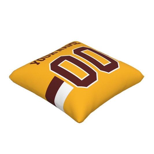 Custom Gold W.Commanders Decorative Throw Pillow Case - Print Personalized Football Team Fans Name & Number Birthday Gift