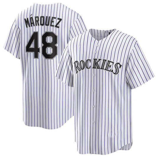 Colorado Rockies #48 Germ¨¢n M¨¢rquez White Home Replica Player Name Jersey Baseball Jerseys