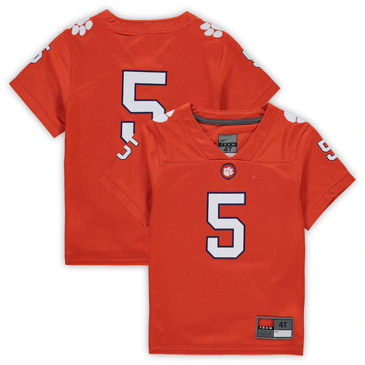 #5 C.Tigers Toddler Untouchable Football Jersey Orange Stitched American College Jerseys