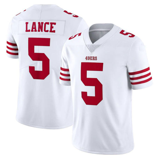 SF.49ers 5 Trey Lance New White Stitched American Football Jerseys 2022