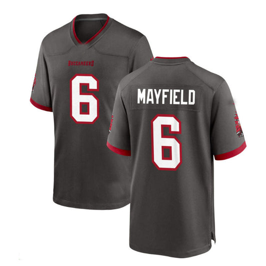 TB.Buccaneers #6 Baker Mayfield Pewter Game Jersey Stitched American Football Jerseys