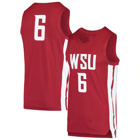 #6 W.State Cougars Replica Basketball Jersey Crimson Stitched American College Jerseys