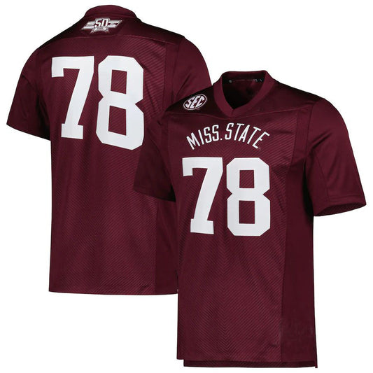 #78 M.State Bulldogs Dowsing x Bell 50 Years Premier Strategy Jersey  Maroon Football Jersey Stitched American College Jerseys