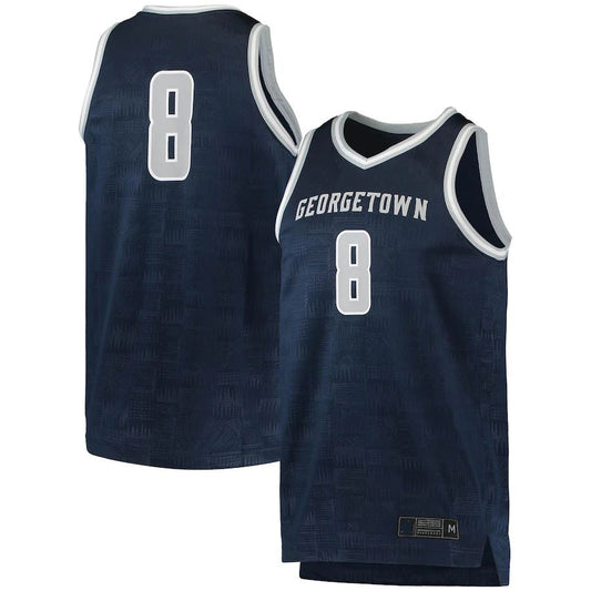 #8 G.Hoyas Jordan Brand Team Replica Basketball Jersey Navy Stitched American College Jerseys