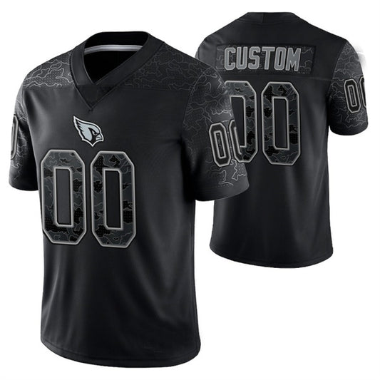 Custom A.Cardinals ACTIVE PLAYER Black Reflective Limited Stitched Football Jersey