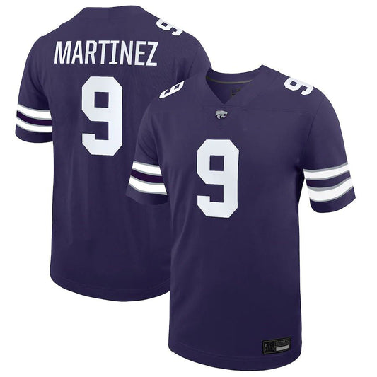 K.State Wildcats #9 Adrian Martinez NIL Replica Football Jersey Purple Stitched American College Jerseys