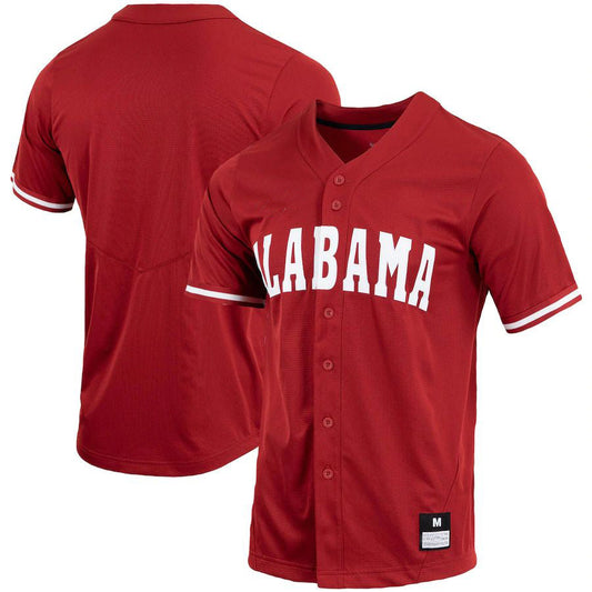 A.Crimson Tide  Replica Full-Button Baseball Jersey Crimson Stitched American College Jerseys