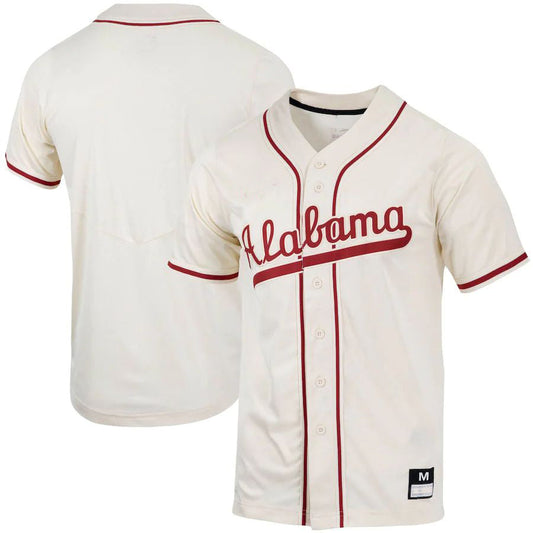 A.Crimson Tide  Replica Full-Button Baseball Jersey Natural Stitched American College Jerseys