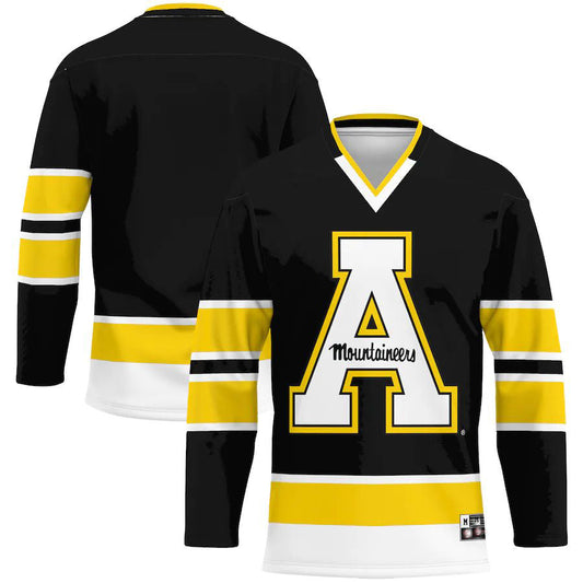 A.State Mountaineers Hockey Jersey Black Stitched American College Jerseys
