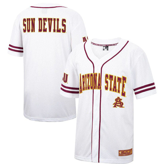 A.State Sun Devils Colosseum Free Spirited Baseball Jersey  White Maroon Stitched American College Jerseys