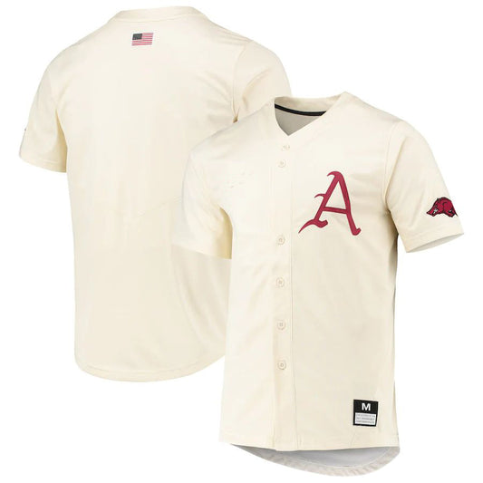 A.Razorbacks Replica Baseball Jersey  Natural Stitched American College Jerseys
