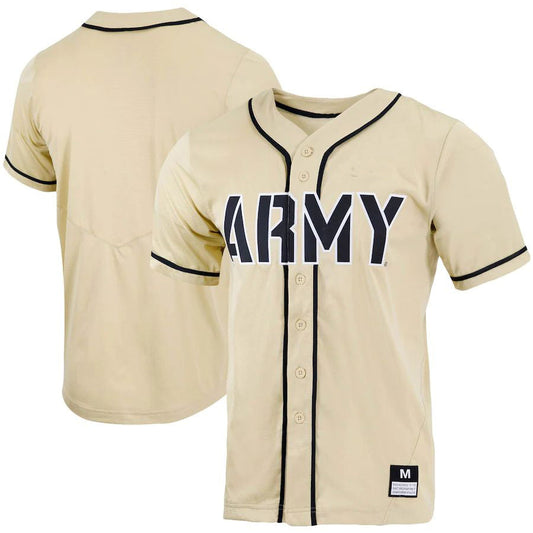 A.Black Knights Replica Full-Button Baseball Jersey Gold Stitched American College Jerseys