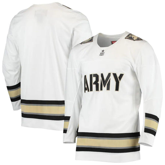 A.Black Knights Replica Hockey Jersey White Stitched American College Jerseys