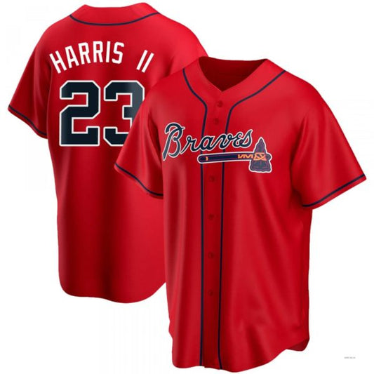 Atlanta Braves #23 Michael Harris II Red Alternate Jersey Stitches Baseball Jerseys