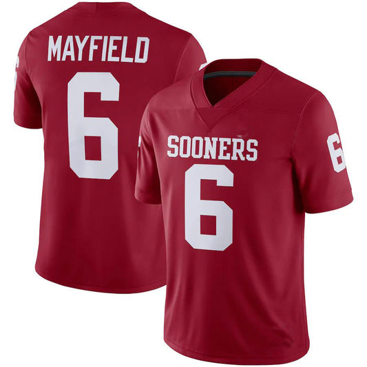 O.Sooners #6 Baker Mayfield Jordan Brand Alumni Player Game Jersey Crimson Football Jersey Stitched American College Jerseys