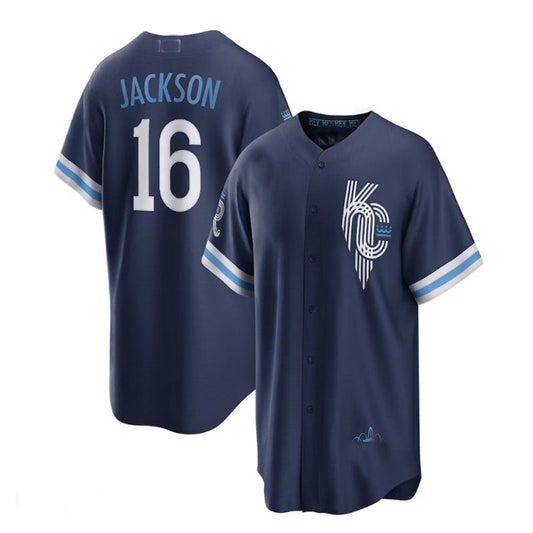 Kansas City Royals #16 Bo Jackson City Connect Replica Player Jersey - Navy Baseball Jerseys