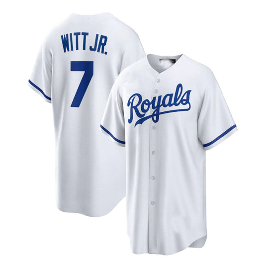 Kansas City Royals #7 Bobby Witt Jr. Home Replica Player Jersey - White Baseball Jerseys