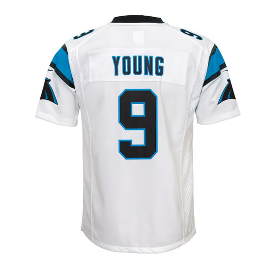 C.Panthers #9 Bryce Young 2023 Draft First Round Pick Game Jersey - White Stitched American Football Jerseys