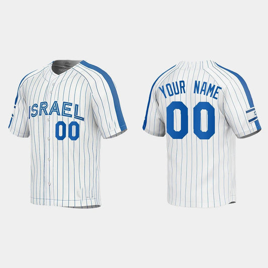 CUSTOM ISRAEL BASEBALL 2023 WORLD BASEBALL CLASSIC JERSEY WHITE Stitches Baseball Jerseys